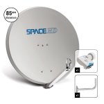 Spacehd 85CM Aluminium Dish With 3 Unicable Smart Lnb & 500MM Wall Bracket DK25T