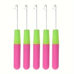 Plastic Handle Crochet Hooks For Braiding Micro Braid Hair Extensions Braided Hair Hooks Hair Crochet Kit Wig Braiding Tools Diy