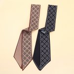 1 2 Pcs Vintage Flower Printed Skinny Scarf Elegant Neckerchief Neck Tie Long Hair Ribbon Decorative Bag Wrap Accessories