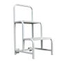 Steel 2 Step Mobile Safety Ladder - Mounty Rollstep - Light Grey