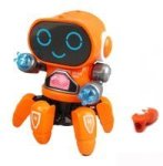 Remote Control Moving Robot Pioneer Toy With Lights And Music Orange