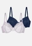 Curvy Sierra 2 Pack Wired Bra - Lilac & Blue