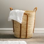 Natural Corn Rope Handle Basket Walnut - Large 45X40CM
