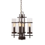 Alberto Metal And Glass Chandelier In Brown