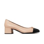 Cap-toe Pump -pink black