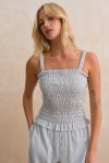 Fitted Shirred Strappy Top - 16 Milk
