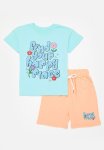 PoP Candy Printed Crew Neck Tee & Short Set - Blue & Orange