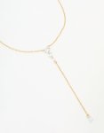 Waterproof Gold Plated Stainless Steel Cubic Zirconia Y-necklace