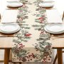 1PC Table Runner Winter Theme Pine Needle Branches Printed Table Runner Pine Cone Cardinal Red Birds Berry Farmhouse Kitchen Dining Table Decor Christmas Holiday