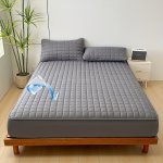 1PC Quilted Waterproof Mattress Protector Without Pillow & Core Soft Comfortable Solid Color Bedding Mattress Cover For Bedroom 