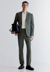 Slim Fit Suit Trousers - Green grey