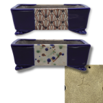 Handmade Tokoname Ceramics - Terahata Satomi Blue Glazed Rectangle 160MM L X 130MM D X 55MM H