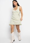Tie Back Dress - White & Yellow Lemon Print