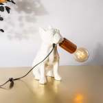 Frenchie Table Light - Gloss White Fitting On Left
