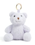 Kids White Polyester Teddy Key Chain