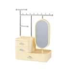 Jewelry Organizer Stand With HD Mirror Yellow