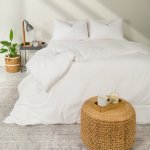 Jersey Knit Duvet Cover Set White - Double 200X200CM