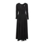 Black Metallic Long Sleeve Dress