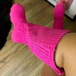 Women's Platform Knee High Boots Solid Color Comfortable Slip On Shoes Round Toe Non-slip Shoes