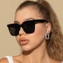 Oversized Square Frame Fashion Glasses For Women PC Material Versatile Eyewear For Hiking Beach Travel And Outdoor Photography