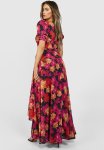 Floral Print Wrap Maxi Dress - Multi