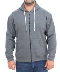 Mens Zip Through Hoody - 10XL Chcoal