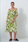 Off Shoulder Dress - 12 Green