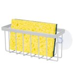Shfks Sponge Holder For Kitchen Sink Sink Sponge Holder Sink Caddy Soap Holder Bathroom Scrubbers Mat Silver