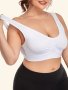 Women's Plus Sports Bra Plus Size Solid Seamless Hollow Out Shockproof Breathable Bralette