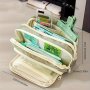 Extra-large Pencil Case - Durable Polyester Multi-compartment Organizer For School & Office Supplies Cosmetics - Ideal For Students Professionals Men & Women