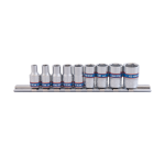Socket Set 1 4" Metric Rail 4-13MM 6PC
