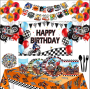 Racing Dirt Bike Motorcycle Birthday Party Decorations Tableware - 16 Guests