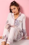 Ladies' Hydrangea Long Sleeve Pyjama Set - Grey - Grey / S