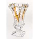 Bohemia Crystal Bohemia Vase Bamboo With Fond & Gold Non Lead Crystal