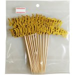 MINI Happy Birthday Gold Glitter CupCake Toppers