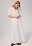 Linen-blend Tie-neck Blouse - White
