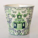 Blue & Green Ceramic Planter Pagoda Design 16X17CM