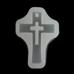 Silcione Mould Clear Cross Pendant 06 57X40X8MM