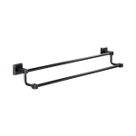 B Series - Sq Double Towel Rail Blackened Brass