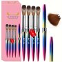4pcs Acrylic Nail Brush Set - Sizes 10/12/14/16 - Perfect For Acrylic Powder Application Nail Art Extensions And Carving