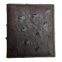 Nico Ostrich Leather Credit Card Holder - Chocolate