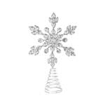 Jeweled Tree Top Iron Rhinestones 17X5X26CM Silver - Snowflake - Design