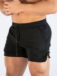 Men's Solid Shorts With Pockets Active Elastic Waist Drawstring Shorts For Summer
