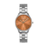 Falke Lille - Stainless Steel Strap Orange Dial Watch V260LXCYSC-DAF