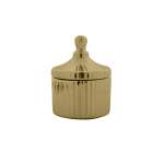Hammered Bucket With Lid Gold 9X9X12CM
