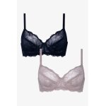 2 Pack Lace Non Padded Underwire Bra Natural And Navy