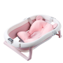 Foldable Bath Tub With Shower Holder Pillow Pad And Built-in Thermometer Pink