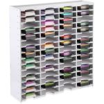 Sunnychicc 1 Pack 60 Grids Ink Pad Storage Holder Stamp Organizer Ink Pad Stamp Holder Storage Rack For Home Office Crafts Schoo