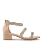 Light Brown Pu Flat Diamante Sandal
