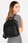 David Jones Leather Backpack Black